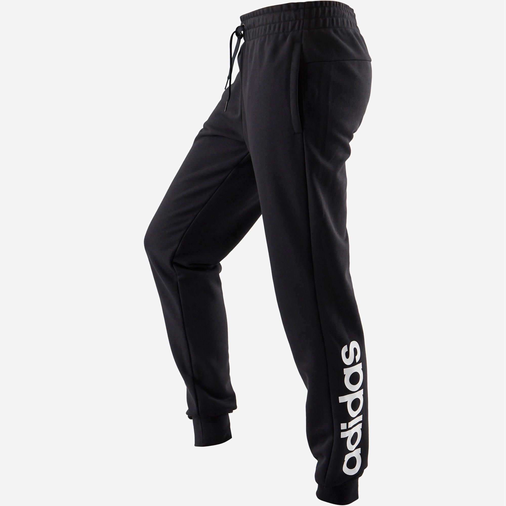 Damesbroek Adidas Linear 500 voor pilates en lichte gym zwart/wit Damesbroek Adidas Linear 500 voor pilates en lichte gym zwart/wit